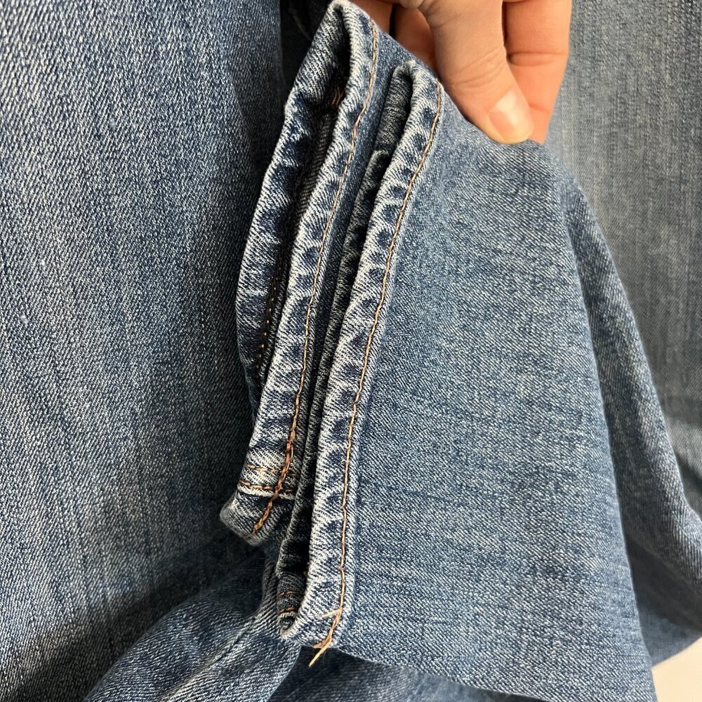 Express High‎ Rise Vintage Skinny Ankle Button Fly Blue Jeans Sz 10 - Picture 7 of 15